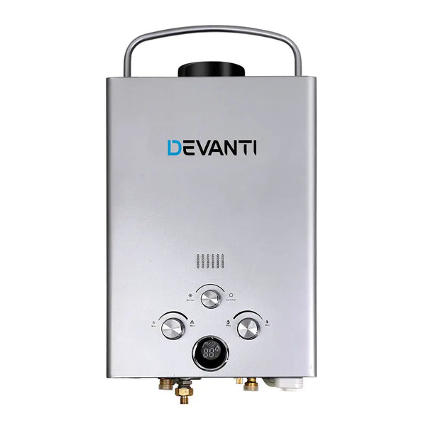 Devanti Outdoor Gas Water Heater Portable Camping Shower 12V Pump Silver Deals499