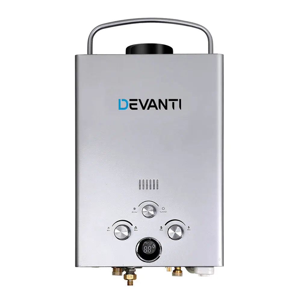 Devanti Outdoor Portable Gas Water Heater 8LPM Camping Shower Silver Deals499