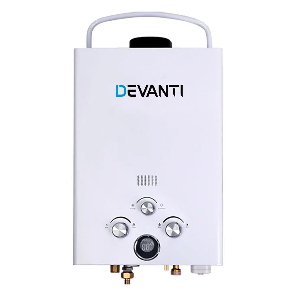 Devanti Portable Gas Water Heater 8LPM Outdoor Camping Shower White Deals499