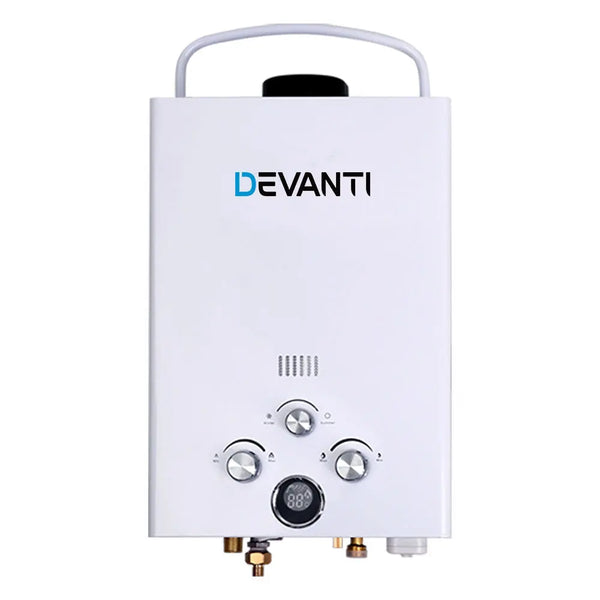 Devanti Portable Gas Water Heater 8LPM Outdoor Camping Shower White Deals499