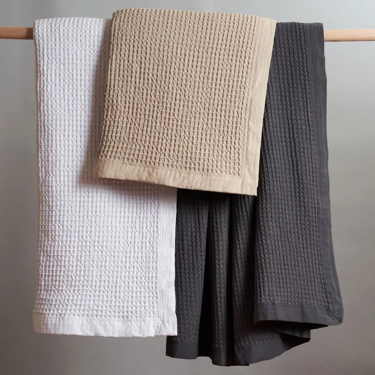 Logan and Mason Charcoal 100% Cotton Waffle Blanket Single/Double from Deals499 at Deals499