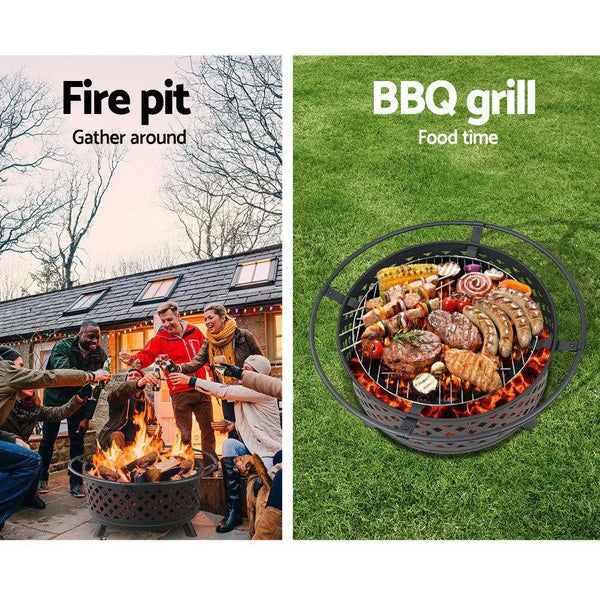 Fire Pit BBQ Grill Smoker Portable Outdoor Fireplace Patio Heater Pits 30" Deals499