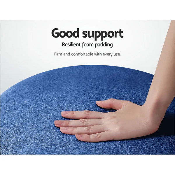 Foot Stool Round Velvet Ottoman Foot Rest Pouffe Pouf Padded Seat Footstool Navy Deals499