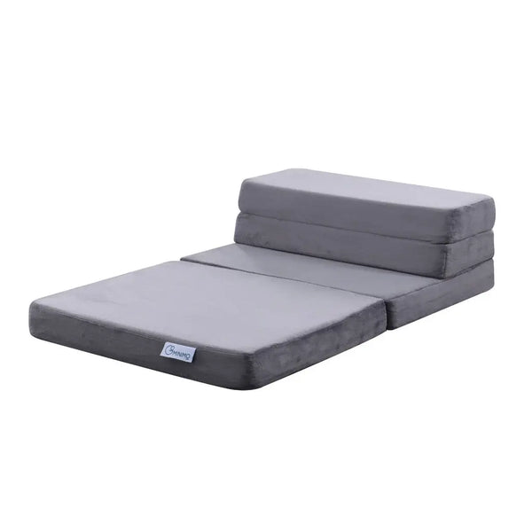 GOMINIMO 4 Fold Memory Foam Folding Mattress Dark Grey Velvet GO-FM-104-EON from Deals499 at Deals499