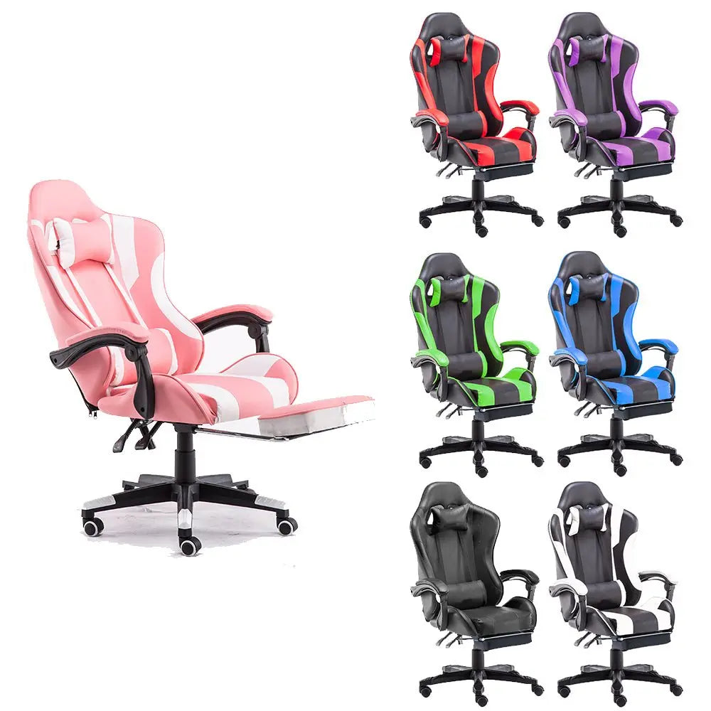 Gaming Chair Office Computer Seating Racing PU Executive Racer Recliner Large Black White Deals499