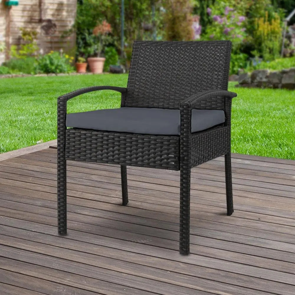 Gardeon Outdoor Furniture Bistro Wicker Chair Black Deals499