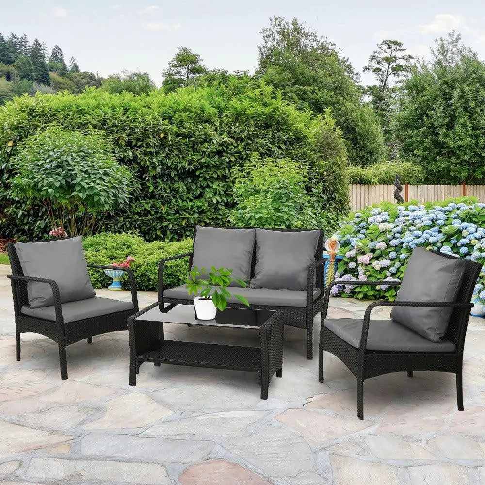 Gardeon Outdoor Furniture Lounge Table Chairs Garden Patio Wicker Sofa Set Deals499