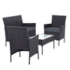 Gardeon Outdoor Furniture Wicker Set Chair Table Dark Grey 4pc Deals499