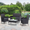 Gardeon Outdoor Furniture Wicker Set Chair Table Dark Grey 4pc Deals499