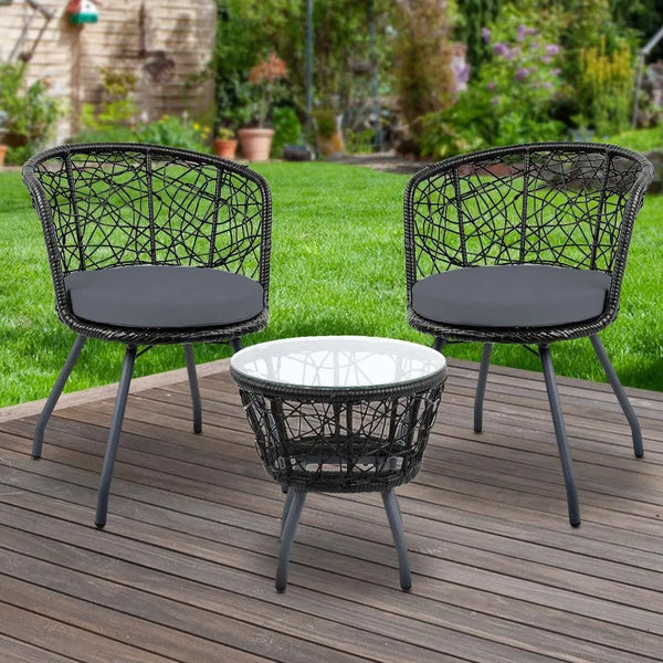 Gardeon Outdoor Patio Chair and Table - Black Deals499