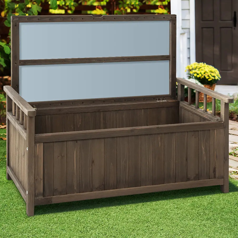 Gardeon Outdoor Storage Box Wooden Garden Bench Chest Toy Tool Sheds Furniture Deals499