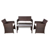 Gardeon Set of 4 Outdoor Wicker Chairs & Table - Brown Deals499