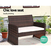 Gardeon Set of 4 Outdoor Wicker Chairs & Table - Brown Deals499