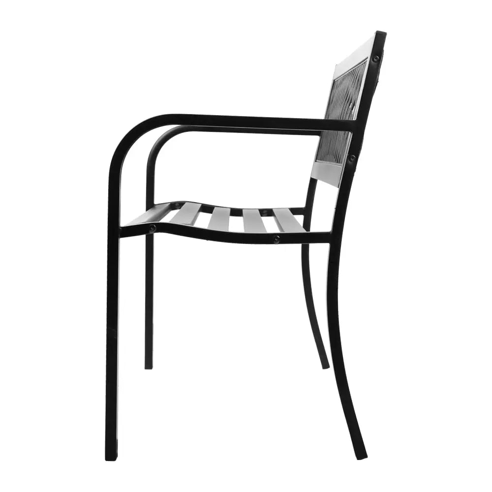 Gardeon Steel Modern Garden Bench - Black Deals499