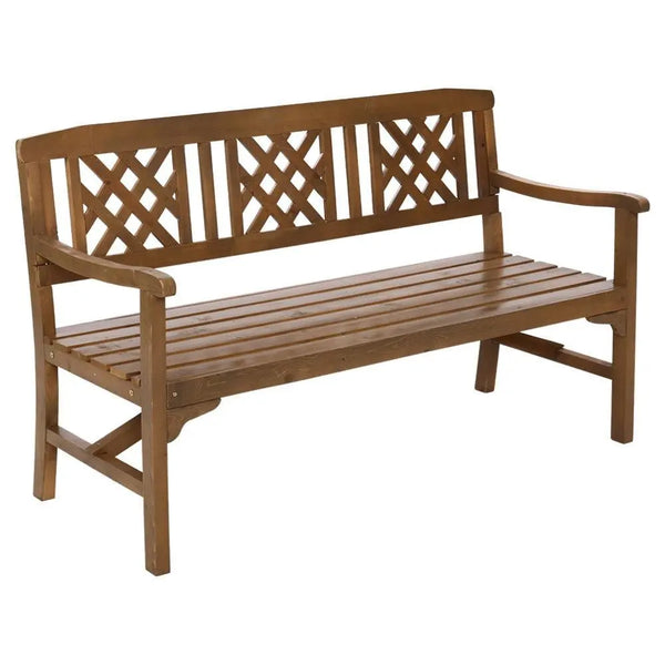 Gardeon Wooden Garden Bench 3 Seat Patio Furniture Timber Outdoor Lounge Chair Natural Deals499