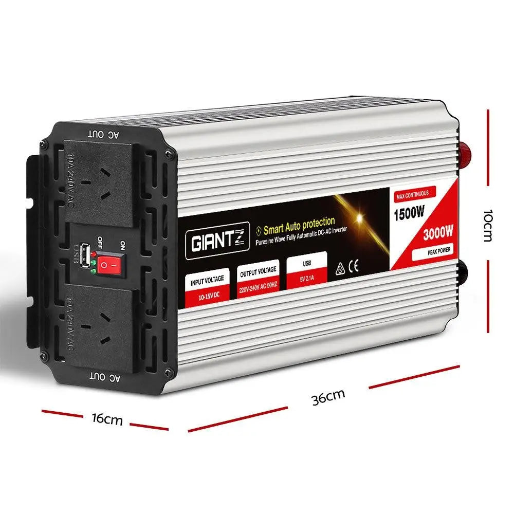 Giantz 1500W Puresine Wave DC-AC Power Inverter Deals499