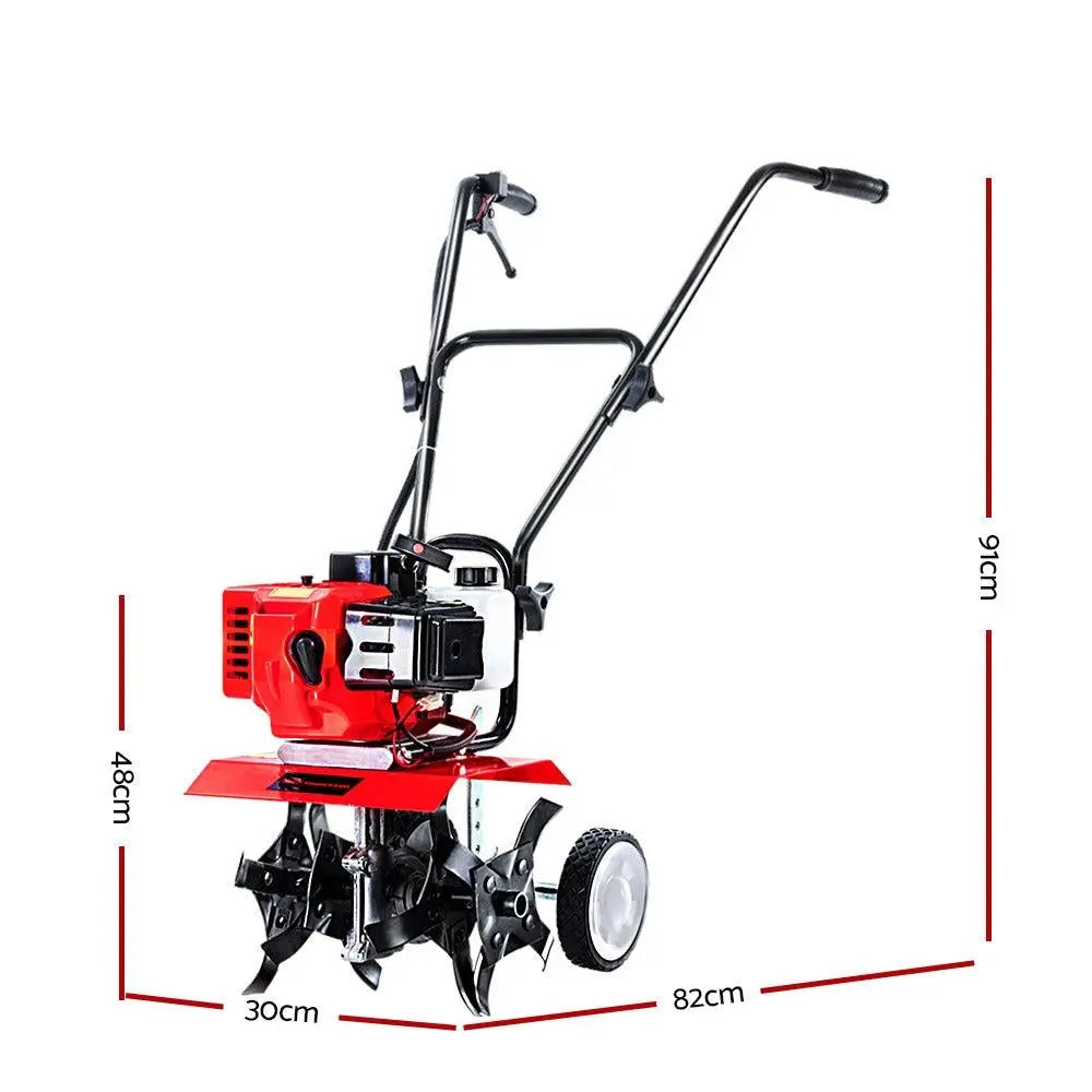 Giantz 65CC Garden Cultivator Tiller Petrol Rotary Hoe 16 Tines Rototiller Deals499