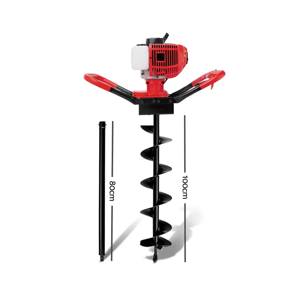 Giantz 80CC Petrol Post Hole Digger Drill Borer Fence Extension Auger Bits Deals499