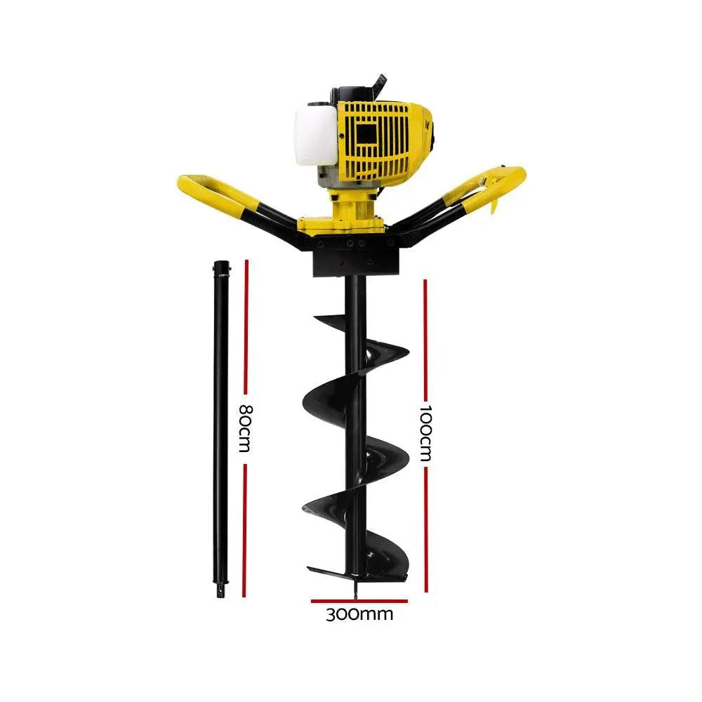 Giantz 80CC Petrol Post Hole Digger Drill Extension Auger Bits Borer Fence Deals499