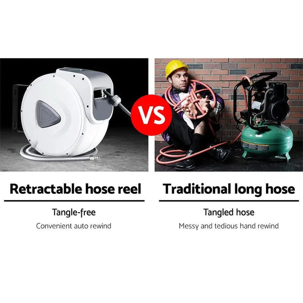 Giantz Air Hose Reel 20m Retractable Rewind Swivel Wall Mount Compressor Garage Deals499