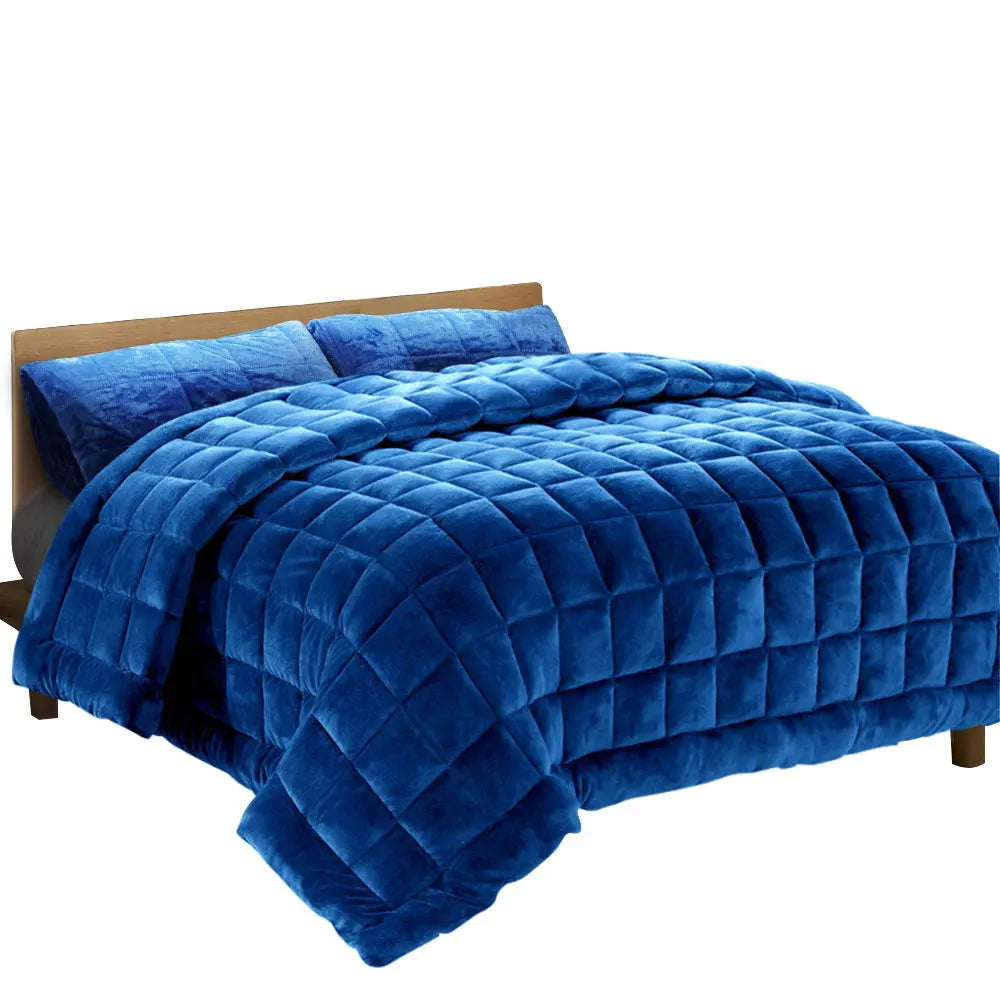 Giselle Bedding Faux Mink Quilt King Size Teal from Deals499 at Deals499