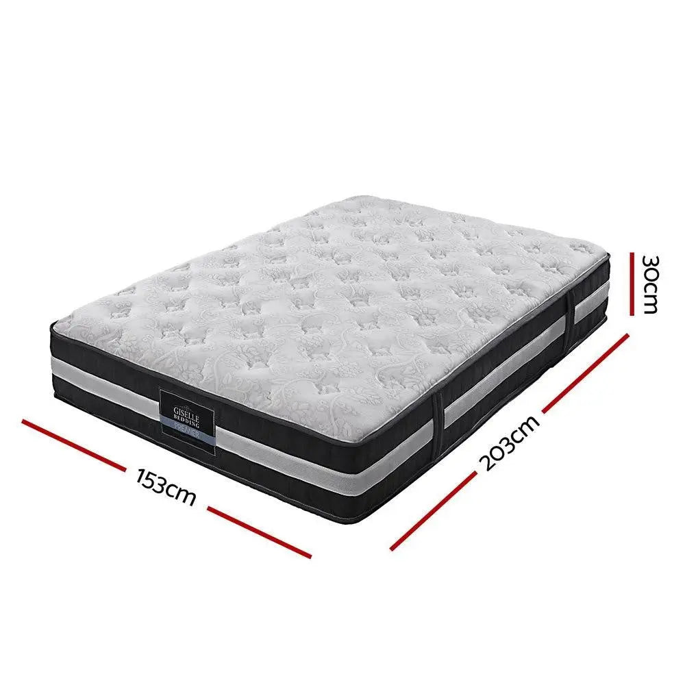 Giselle Bedding Lotus Tight Top Pocket Spring Mattress 30cm Thick  Queen Giselle