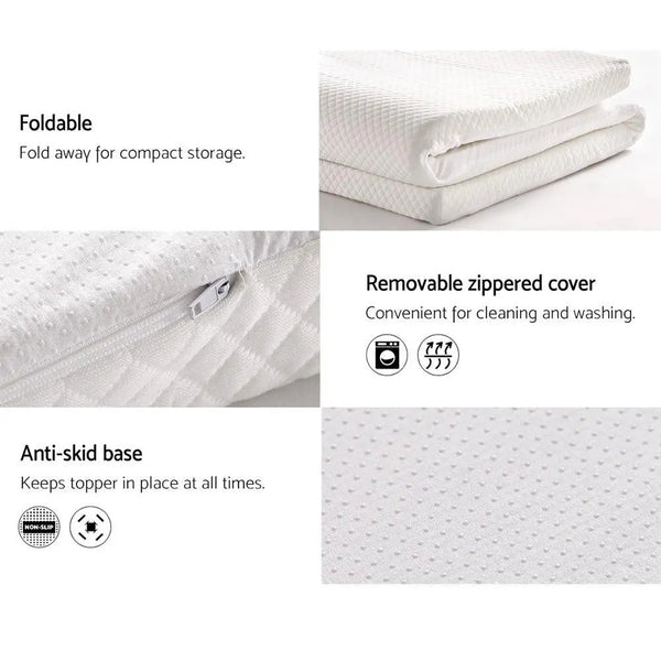 Giselle Bedding Memory Foam Mattress Topper w/Cover 8cm - King Giselle