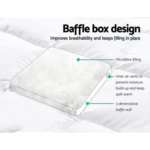 Giselle King Mattress Topper Pillowtop 1000GSM Microfibre Filling Protector Giselle