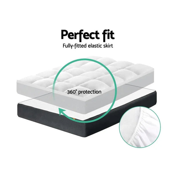 Giselle King Mattress Topper Pillowtop 1000GSM Microfibre Filling Protector Giselle