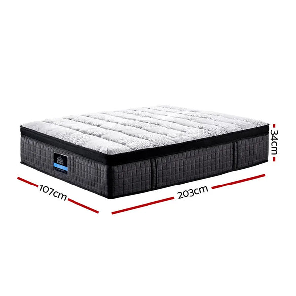 Giselle Mattress 9 Zone Pocket Spring Latex Foam Medium Firm 34cm King Single Deals499