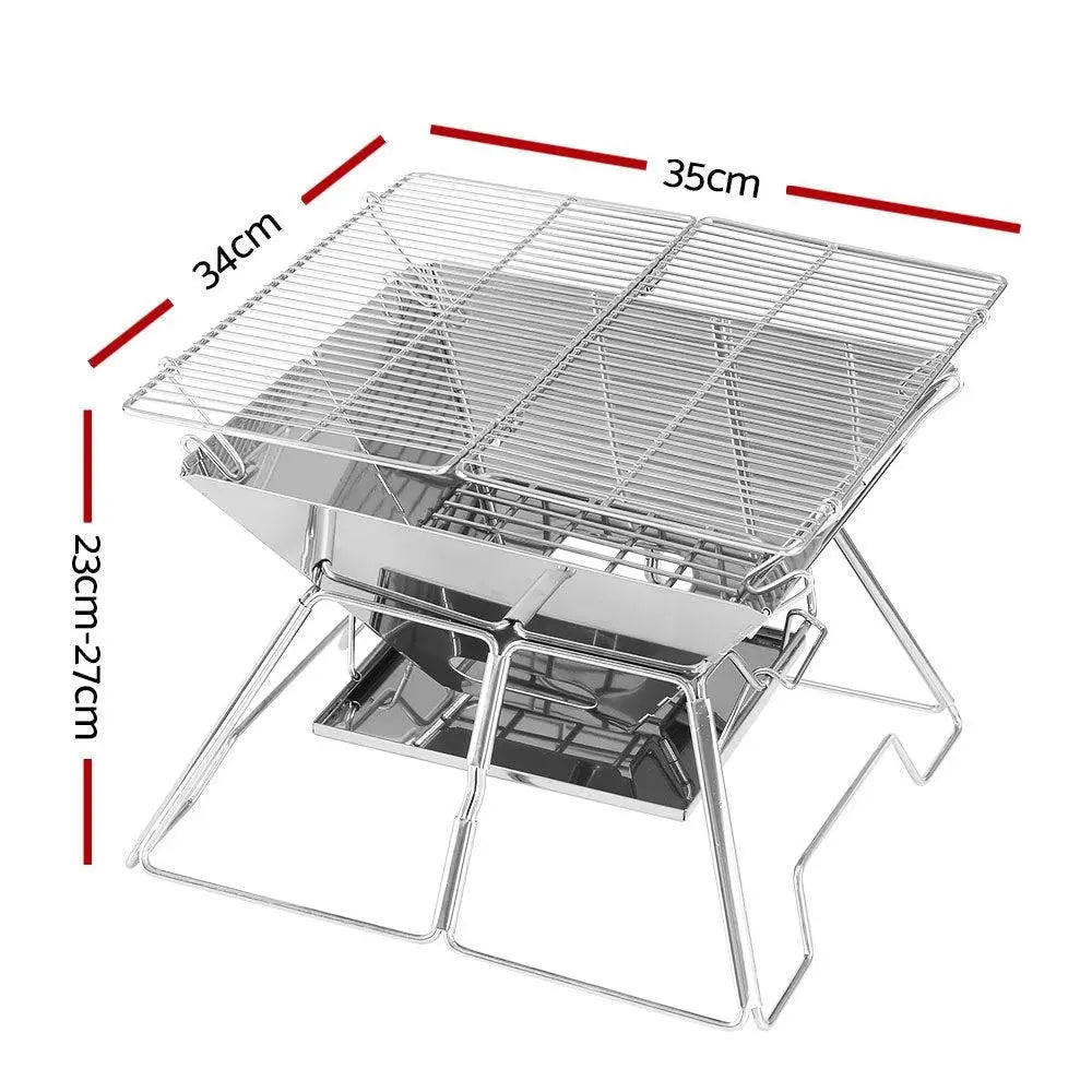 Grillz Camping Fire Pit BBQ 2-in-1 Grill Smoker Outdoor Portable Stainless Steel Deals499