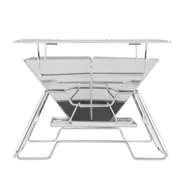 Grillz Camping Fire Pit BBQ 2-in-1 Grill Smoker Outdoor Portable Stainless Steel Deals499