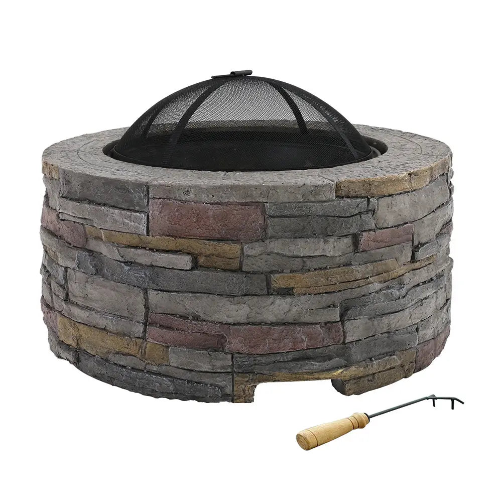 Grillz Fire Pit Outdoor Table Charcoal Fireplace Garden Firepit Heater Deals499