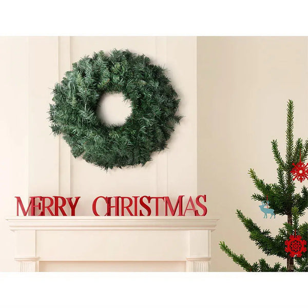 Jingle Jollys Christmas Wreath 60cm Xmas Tree Decoration Green Deals499