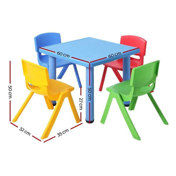 Keezi 5 Piece Kids Table and Chair Set - Blue Deals499