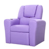 Keezi Kids Recliner Chair Purple PU Leather Sofa Lounge Couch Children Armchair Deals499