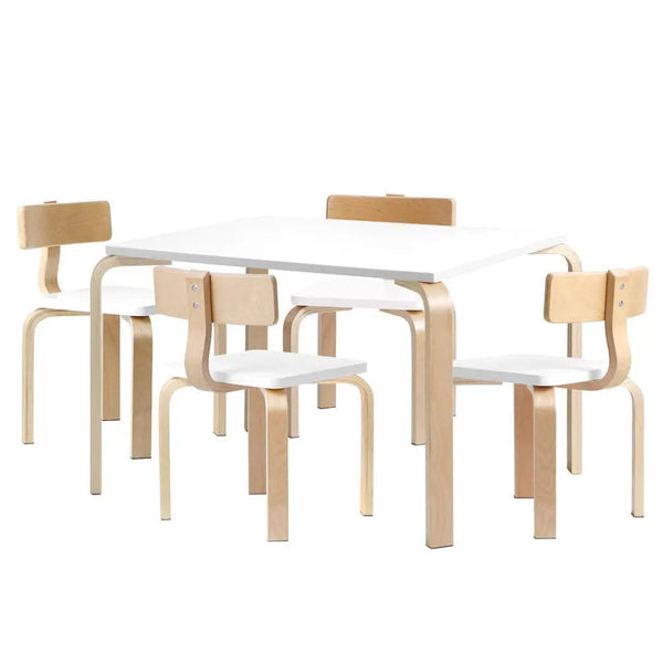 Keezi Nordic Kids Table Chair Set Desk 5PC Activity Dining Study Children Modern Deals499