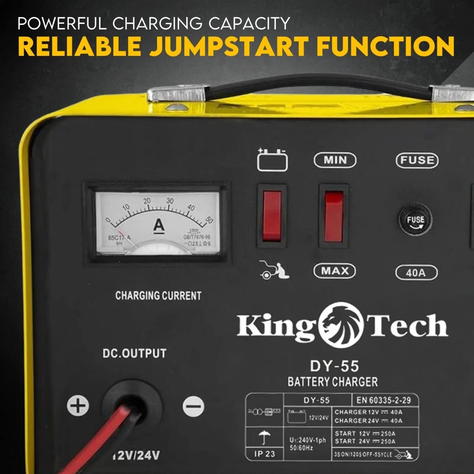 Kingtech 2in1 Battery Charger Jump Starter New Dual Heavy Duty Car Charger 40Amp from Deals499 at Deals499