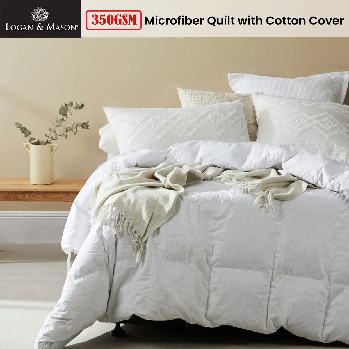 Logan and Mason 350GSM Microfiber Quilt with Cotton Cover Double from Deals499 at Deals499