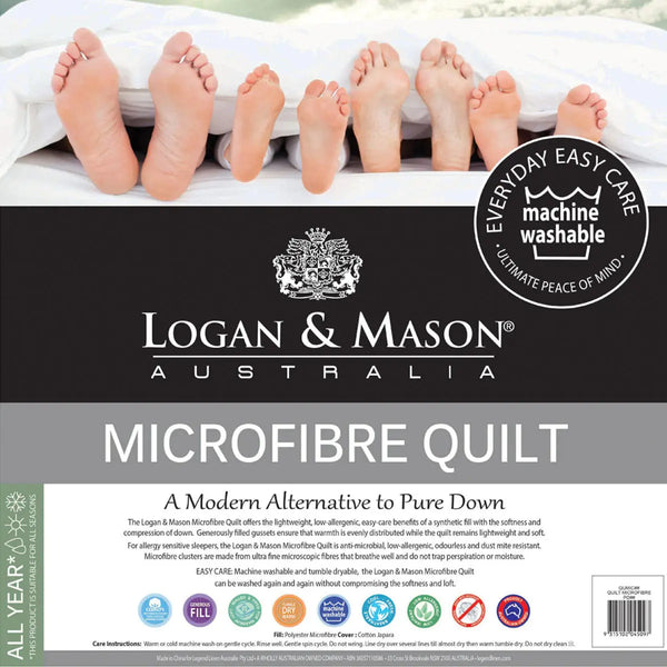 Logan and Mason 350GSM Microfiber Quilt with Cotton Cover Queen from Deals499 at Deals499