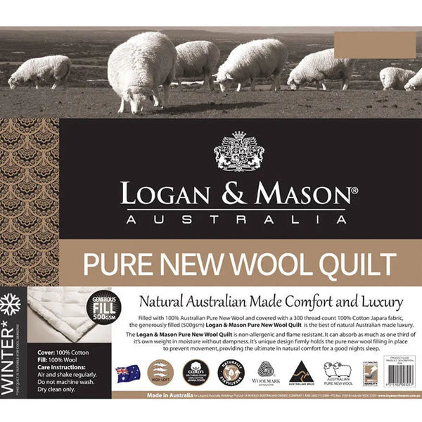 Logan and Mason 500GSM Pure Wool Premium Quality Quilt Single from Deals499 at Deals499