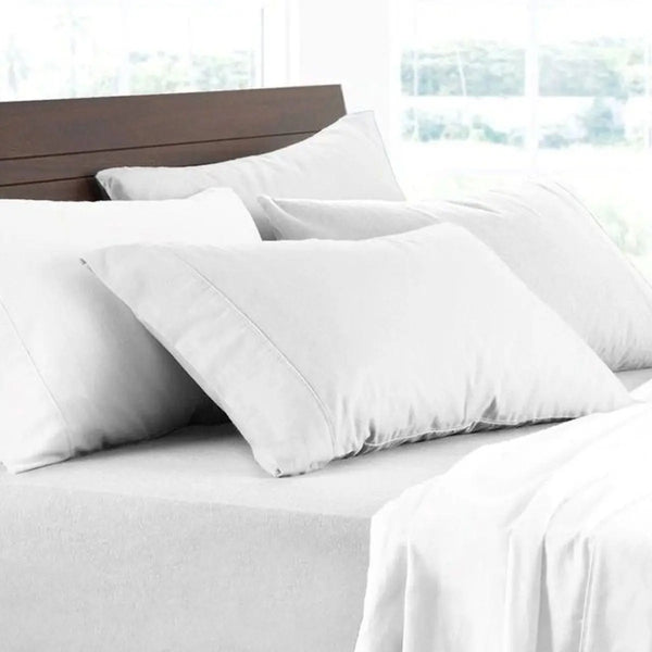 Logan and Mason Soft Brushed Cotton Flannelette Sheet Set White 40cm Wall King from Deals499 at Deals499