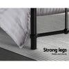 Metal Bed Frame Double Size Platform Foundation Mattress Base Leo Black Deals499