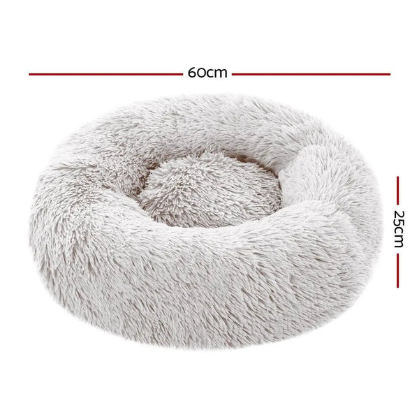 Pet Bed Dog Cat Calming Bed Small 60cm White Sleeping Comfy Cave Washable Deals499