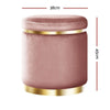 Round Velvet Foot Stool Ottoman Foot Rest Pouffe Padded Seat Pouf Bedroom Pink Deals499