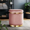 Round Velvet Foot Stool Ottoman Foot Rest Pouffe Padded Seat Pouf Bedroom Pink Deals499