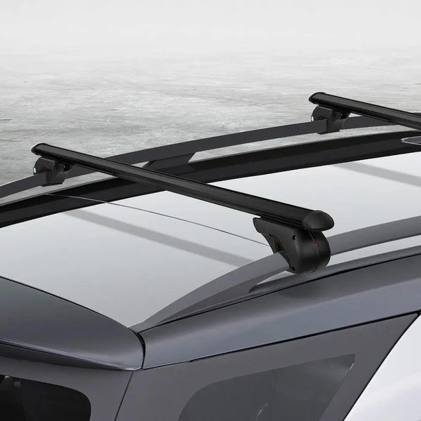 Universal Car Roof Rack 1200mm Cross Bars Aluminium Black Adjustable  Car 90kgs load Carrier Deals499