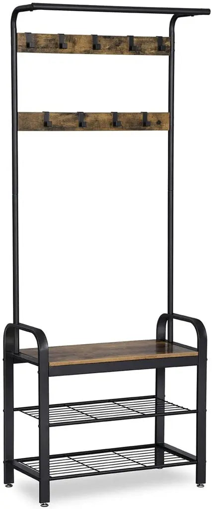 VASAGLE Coat Rack Stand Height 183 cm Rustic Brown and Black HSR40B Deals499