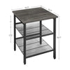 VASAGLE Set of 2 Charcoal Gray and Black Side Table with Adjustable Mesh Shelves LET024B04 Deals499