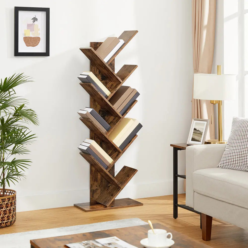 VASAGLE Tree Bookshelf 8-Tier Rustic Brown LBC11BX Deals499